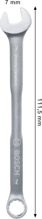 Kunci kombinasi Bosch 7 mm krom vanadium.